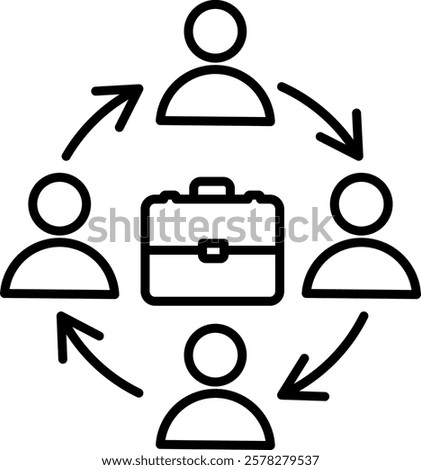 Job Rotation line icon single high quality