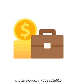 Job salary icon. Business, employment, career, earning, wealth, income concepts. Flat vector design isolated illustration.