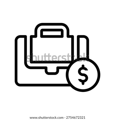 Job salary Icon, Line Vector graphics