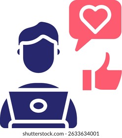 Icono de satisfacción laboral Ilustración vectorial de relleno