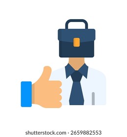 Job Satisfaction Icon Flat Vector Illustration