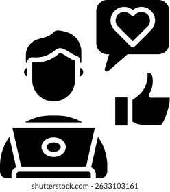 Icono de satisfacción laboral Ilustración vectorial de glifos