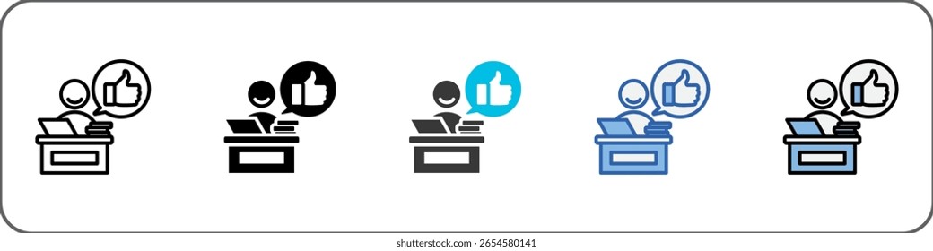 Icono de satisfacción laboral Ilustración multiestilo