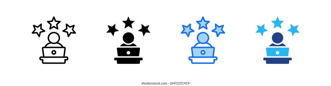 Conjunto de iconos de satisfacción laboral Colección de estilos múltiples