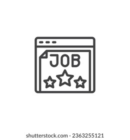 Icono de línea de satisfacción de trabajo. signo de estilo lineal para concepto móvil y diseño web. icono vector de esquema de satisfacción de trabajo. Símbolo, ilustración del logotipo. Gráficos vectoriales