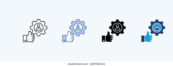 Icono de línea de satisfacción laboral de alta calidad
