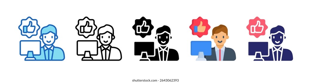 Job Satisfaction Multiple Style Icon Set Collection.