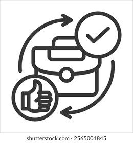 Job Satisfaction Outline Icon Vector Illustration
