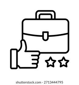 Icono de contorno de satisfacción laboral Ilustración vectorial