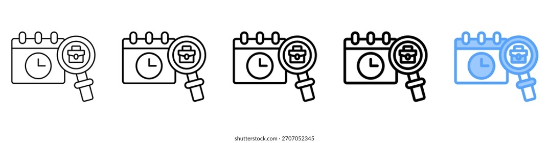Conjunto de Colecciones de Esquema de Estilo Diferente Icono de Programación de Trabajo