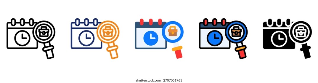 Job Scheduling Icon Multiple Style Vector Illustration