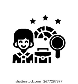 Icono de puntuación de trabajo Ilustración vectorial de glifos