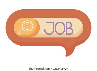 Job Search Button Web Isolated Icon