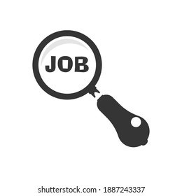 job search concept. magnifier black and white web icon. simple vector illustration. concept for infographic, website or app.