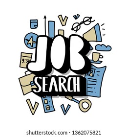 Job search concept. Vector color illustration.