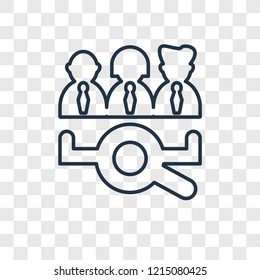 Job search concept vector linear icon isolated on transparent background, Job search concept transparency concept in outline style