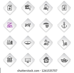 job search flat rhombus web icons for user interface design