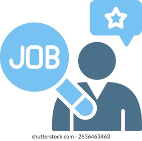 Job Search Glyph Two Colour Icon