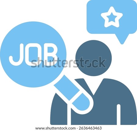 Job Search Glyph Two Colour Icon