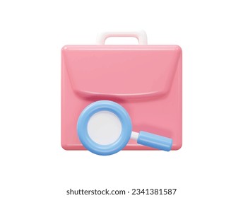 Job search icon 3d rendering illustration element