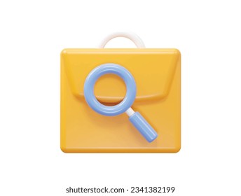 Job search icon 3d rendering illustration element