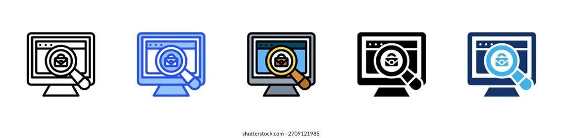 Job Search Icon Collection With Multiple Styles