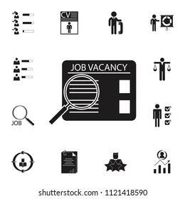 job search icon. Detailed set of HR Heat hunting icons. Premium quality graphic design sign. One of the collection icons for websites, web design, mobile app on white background