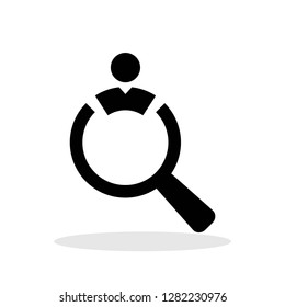 Job search icon in flat style. Job searching symbol for your web site design, logo, app, UI Vector EPS 10.