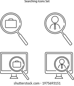 job search icon isolated on white background from human resources collection. job search icon thin line outline linear job search symbol for logo, web, app, UI. job search icon simple sign, searching 