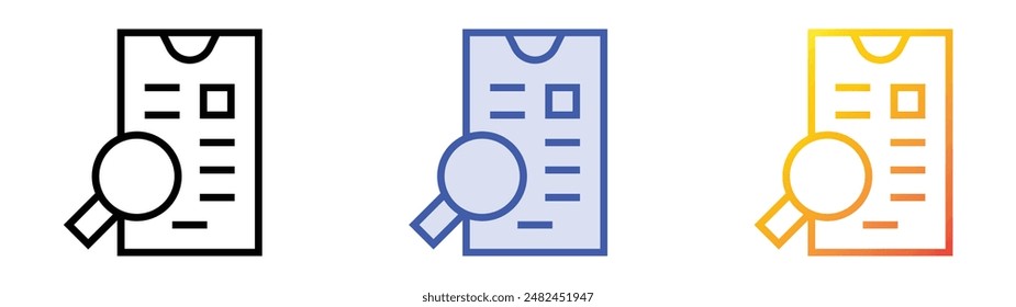 job search icon. Linear, Blue Fill and Gradient Style Design Isolated On White Background