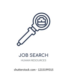 Job search icon. Job search linear symbol design from Human resources collection.