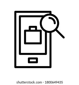 Job search icon or logo isolated. Sign or symbol vector illustration - high quality black style vector icon.