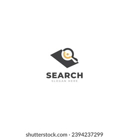 Job search icon with magnifying glass Job or employee logo, recruitment agency vector illustration.