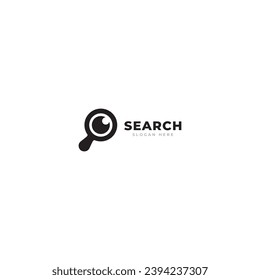 Job search icon with magnifying glass Job or employee logo, recruitment agency vector illustration.