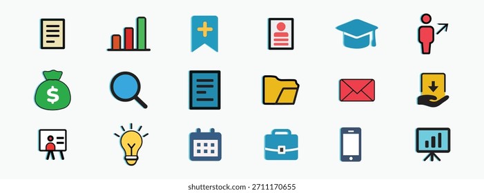 Conjunto de iconos de Búsqueda de trabajo. Incluye iconos para hombre, proceso, reclutamiento, recurso, recursos humanos, headhunting, búsqueda, empleado, equipo. Conjunto de iconos de interfaz de usuario en un diseño delgado. Movimiento de Vector editable minimalista.