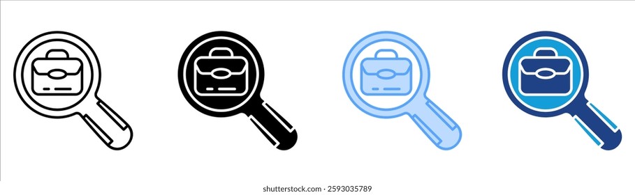Job Search Icon Set Multiple Style Collection