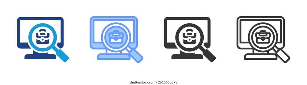 Job Search icon set multiple style collection