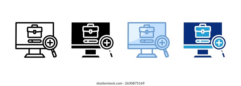 Job Search Icon Set Multiple Style Collection