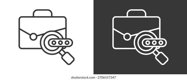 Icono De Búsqueda De Trabajo Conjunto De Colección De Vector Aislado En Blanco Y Negro