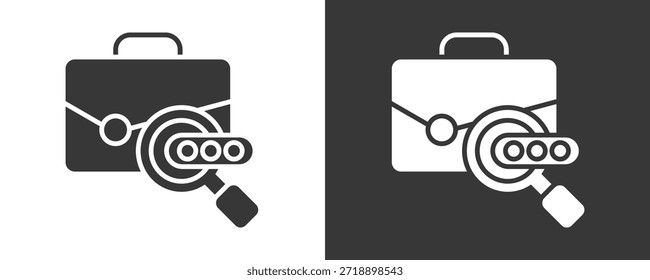 Icono De Búsqueda De Trabajo Conjunto De Colección De Vector Aislado En Blanco Y Negro