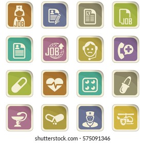 Job search icon set for web sites and user interface