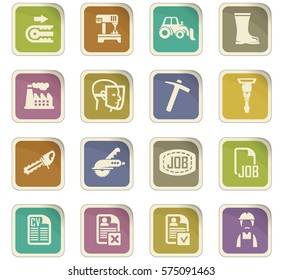 Job search icon set for web sites and user interface