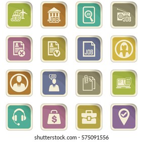 Job search icon set for web sites and user interface