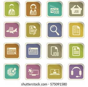 Job search icon set for web sites and user interface