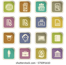 Job search icon set for web sites and user interface