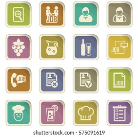 Job search icon set for web sites and user interface