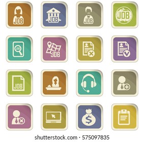 Job search icon set for web sites and user interface