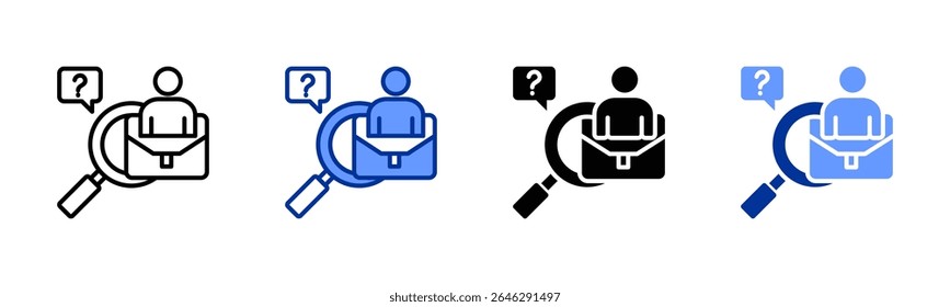 Job Search icon sheet multiple style collection