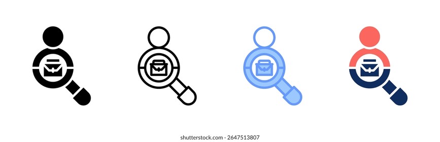 Jobsuche, Symbolblatt, mehrere Stilkollektionen