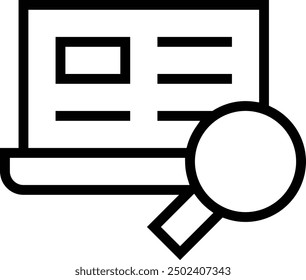 icono de búsqueda de empleo. Diseño de estilo lineal delgado aislado sobre fondo blanco